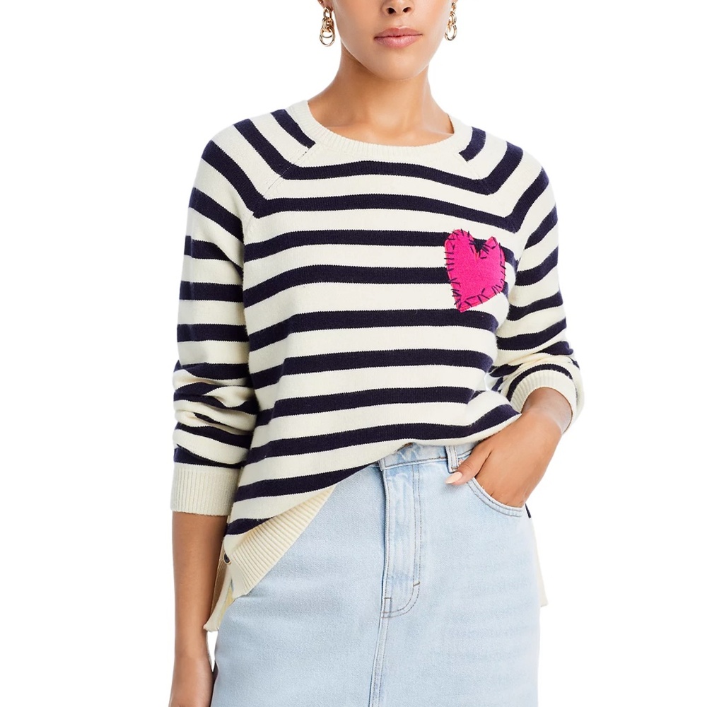 AQUA x Kerri Rosenthal Heart Patch Sweater XS